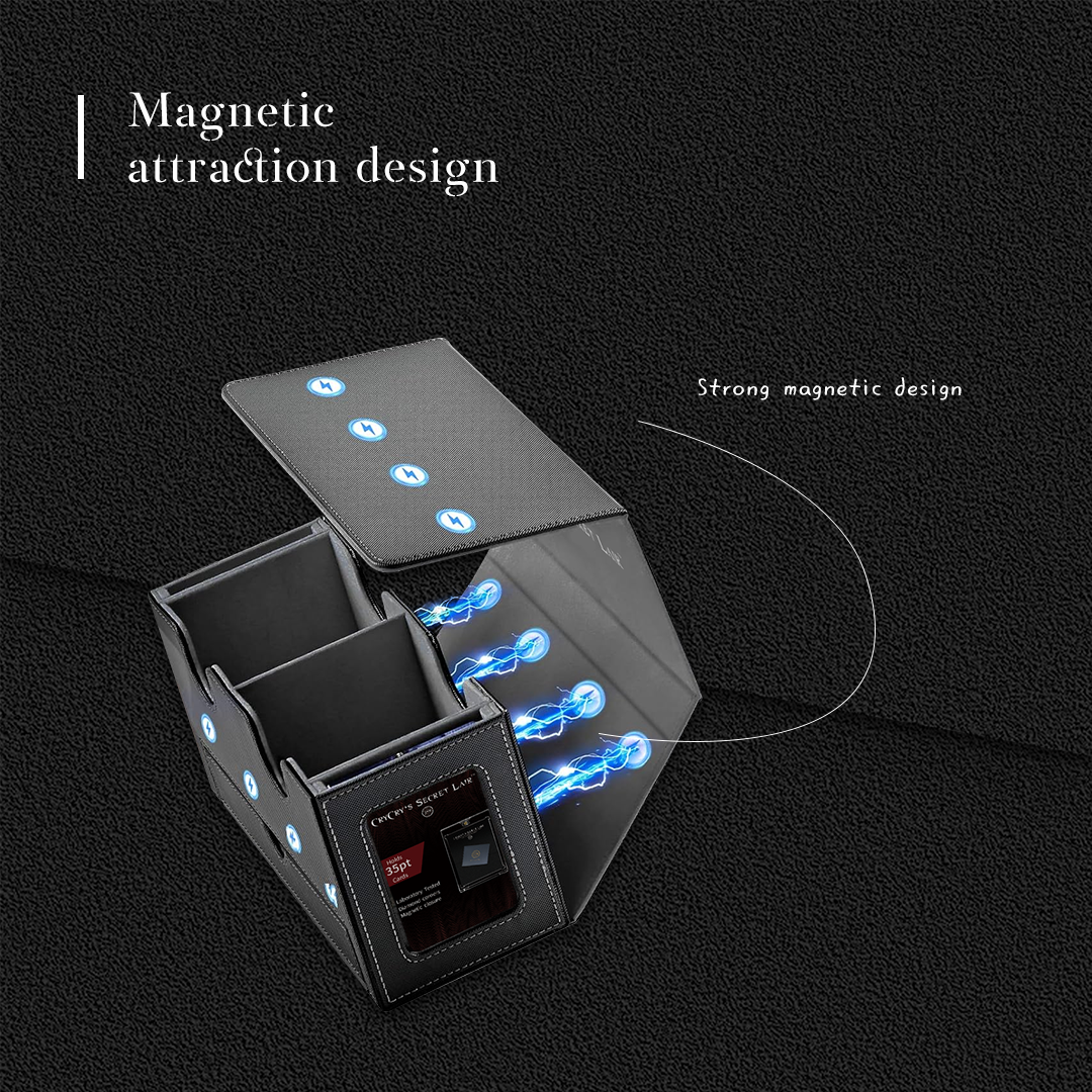 Card Deck Box with MTG Commander & MTG Deck Box with 2 Commander Display and Dice Tray