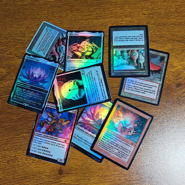 how to make foil proxy mtg cards Ultimate Holographic Card Making Bundle – 50 Sheets Double-Sided Design - Choose one:PM FIN Tidus Disney Lorcana Fabled Set Foil